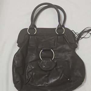 Bulga Large Satchel Bag in chocolate brown Made in Italy